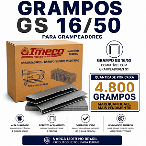Grampo GS 16/50 - caixa c/ 4.800 mil grampos