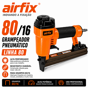 Grampeador Pneumático 80/16 Airfix Linha 80 Profissional Estofaria e Marcenaria