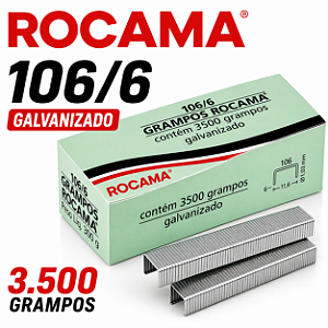 Grampos 106/6 Rocama 3.500 Grampos Galvanizado Para Estofaria Sofá Madeira e Artesanato
