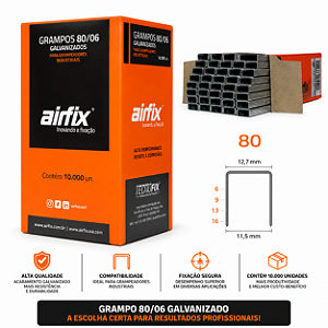 Grampo 80/06 Caixa c/ 10.000 Unid. Airfix