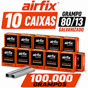 Grampo 80/13 Caixa c/ 10.000 Unid. Airfix 10 Caixas 100.000 Grampos