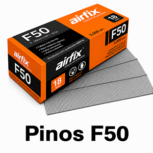 Pinos F50 Galvanizados Airfix 5.000 Unidades 18GA Profissional Para Madeira Pallet e Estruturas