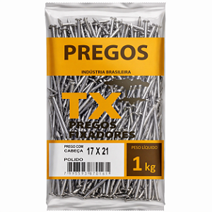 Prego 17x21 TX Pregos 1Kg Máxima Resistência e Rendimento