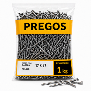 Prego 17x27 Liso TX Pregos 1Kg Alta Resistência e Durabilidade