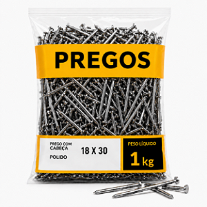 Prego 18x30 Liso TX Pregos 1Kg Alta Resistência e Durabilidade