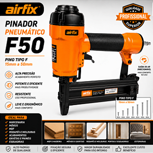 Pinador Pneumático Airfix F50 Industrial Profissional para Pinos Tipo F até 50mm
