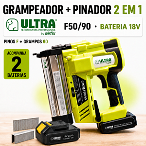 Grampeador E Pinador Ultra F50/90 18v 2 Baterias Maleta