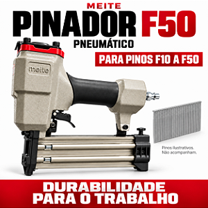 Pinador Pneumático Meite F50 Profissional para Pinos F até 50mm Leve e Durável para Marcenaria e Acabamentos