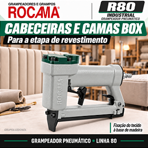 Grampeador Pneumático Rocama R80 Industrial para Tapeçaria e Estofados