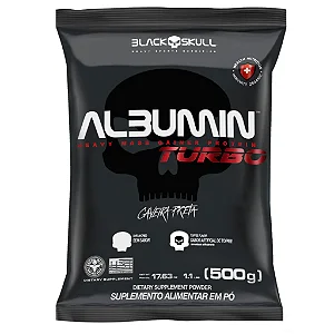 Black Skull Albumina Turbo Refil 500g - Albumina Proteína da Clara do Ovo