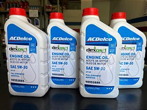 Kit 4 Lts OLEO MOTOR SINTÉTICO 5W30 DEXOS1 ACDelco API SP