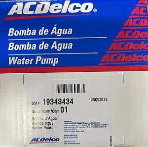 Bomba de água ACDelco motores GM 8V 1.0 / 1.4 / 1.6 código 19348434