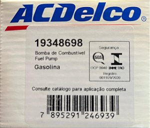 Bomba de combustivel ACDelco para motores a gasolina Cod 19348698