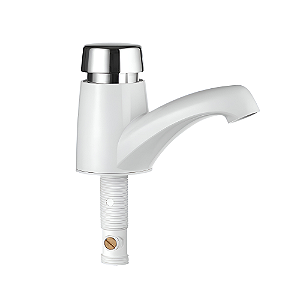 Torneira Banheiro Bancada Bica Baixa Lorenzetti Eco Branco/Cromado