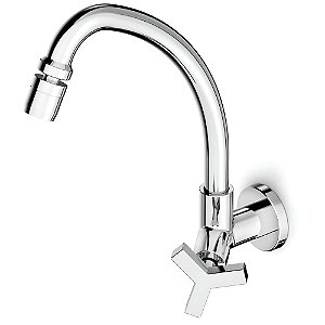 Torneira Cozinha Parede Bica Alta Celite Up - Cromado