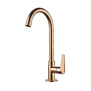 Torneira Banheiro Bancada Bica Alta Lorenzetti Lorenjoy - Rose Gold