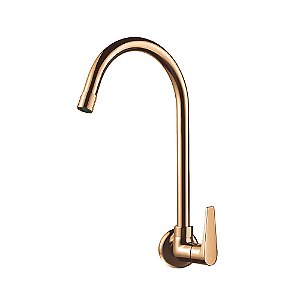 Torneira Cozinha Parede Bica Alta Lorenzetti Lorenjoy - Rose Gold