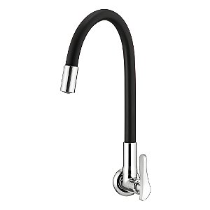 Torneira Cozinha Parede Bica Alta Lorenzetti Lorenflex - Preto/Cromada