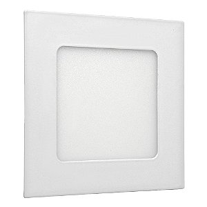 Plafon LED 6W Quadrado Embutir Branco Quente
