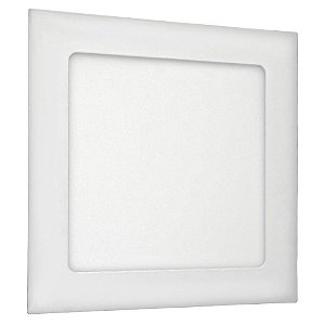 Plafon LED 12W Quadrado Embutir Branco Quente
