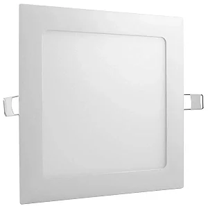 Plafon LED 18W Quadrado Embutir Branco Quente