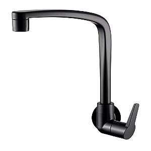 Torneira Cozinha Parede Bica Alta Lorenzetti Flatt Preto Fosco