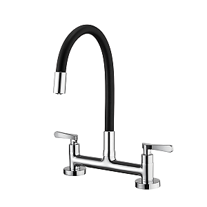 Torneira Misturador Cozinha Bancada Bica Alta Lorenzetti Flex Black 1256 B27