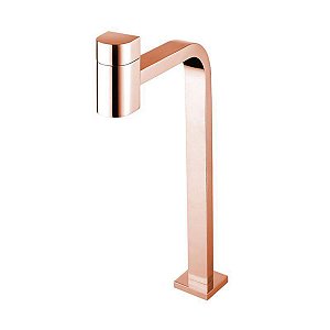 Torneira Banheiro Bancada Bica Alta Loren Code 1195 R55 Rose Gold