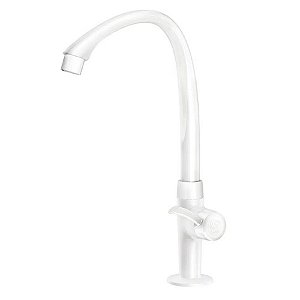 Torneira Cozinha Bancada Bica Alta Tigre Linea Branco
