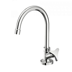 Torneira Banheiro Bancada Bica Alta Tigre Nova Gyro Cromado