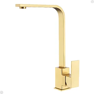 TORNEIRA GOURMET COZINHA MISTURADOR MONOCOMANDO SLIM QUADRADA DOURADA