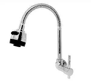 TORNEIRA GOURMET COZINHA FLEXÍVEL DE PAREDE METAL CROMADA