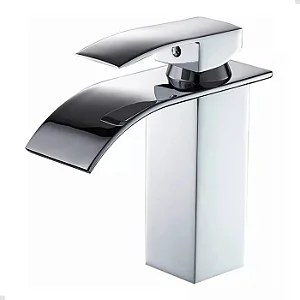 TORNEIRA BANHEIRO LAVABO MISTURADOR MONOCOMANDO CASCATA BICA BAIXA CROMADA