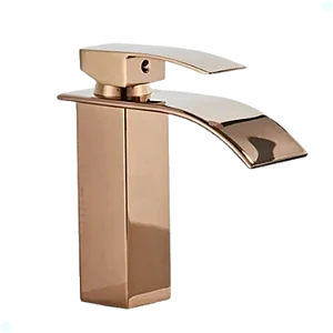 TORNEIRA BANHEIRO LAVABO MISTURADOR MONOCOMANDO CASCATA BICA BAIXA ROSE GOLD