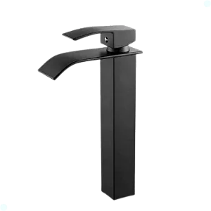 TORNEIRA BANHEIRO LAVABO MONOCOMANDO MISTURADOR CASCATA BICA ALTA PRETO BLACK FOSCO