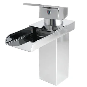 TORNEIRA BANHEIRO LAVABO MISTURADOR MONOCOMANDO CASCATA CALHA BICA BAIXA