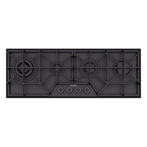 Cooktop à Gás Tramontina Design Collection Slim Glass Black Series 4GG B 100 Semiprofissional - Aço Inox