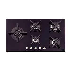 Cooktop a Gás em Vidro Temperado com Acendimento Automático 5 Bocas Tramontina Design Collection - Preto