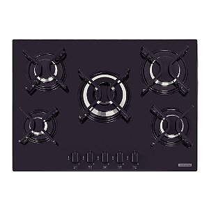 Cooktop a Gás em Vidro Temperado com Acendimento Automático e 5 Bocas Tramontina Penta Black - Bivolt
