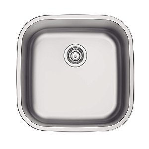 Cuba de Sobrepor/Embutir em Aço Inox Escovado com Válvula Tramontina Aria Maxi 40 BS 40x40 cm