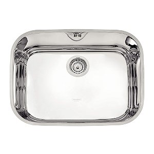 Cuba de Embutir em Aço Inox Alto Brilho com Válvula Tramontina Lavínia 48 BL 48x34 cm