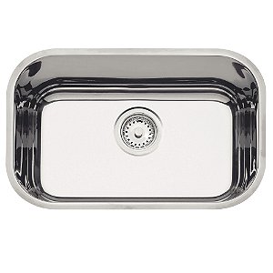 Cuba em Aço Inox Alto Brilho com Válvula Tramontina Lavínia 47 BL 47x30 cm