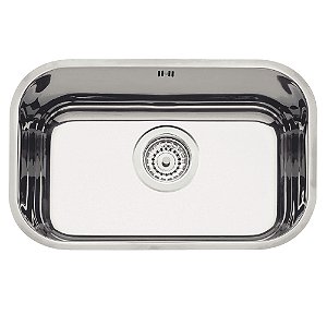 Cuba de Embutir em Aço Inox Alto Brilho com Válvula Tramontina Lavínia 47 BL 47x30 cm