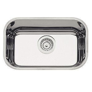 Cuba de Embutir em Aço Inox Alto Brilho com Válvula Tramontina Lavínia 47 BL 47x30 cm