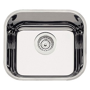 Cuba de Embutir em Aço Inox Alto Brilho com Válvula Tramontina Lavínia 40 BL 40x34 cm