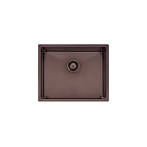 Cuba de Sobrepor/Embutir em Aço Inox Acetinado com Revestimento PVD Tramontina Quadrum 50x40 cm - Preto