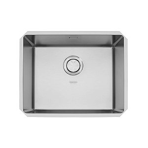 Cuba de Embutir em Aço Inox Acetinado com Válvula Tramontina Quadrum 50U 50X40 cm - Aço Inox Acetinado