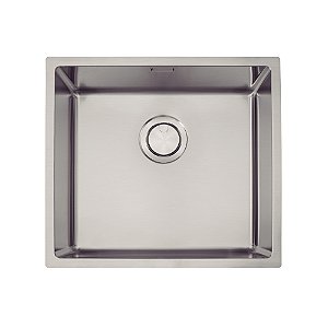Cuba de Sobrepor em Aço Inox Acetinado com Válvula Tramontina Quadrum 45 49x44 cm - Aço Inox Acetinado
