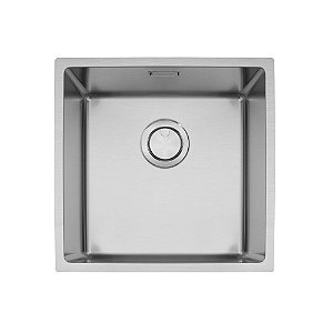 Cuba de Sobrepor em Aço Inox Acetinado com Válvula Tramontina Quadrum 40 44x44 cm