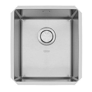 Cuba de Embutir em Aço Inox Acetinado com Válvula Tramontina Quadrum 34 U 38x44 cm - Aço Inox Acetinado